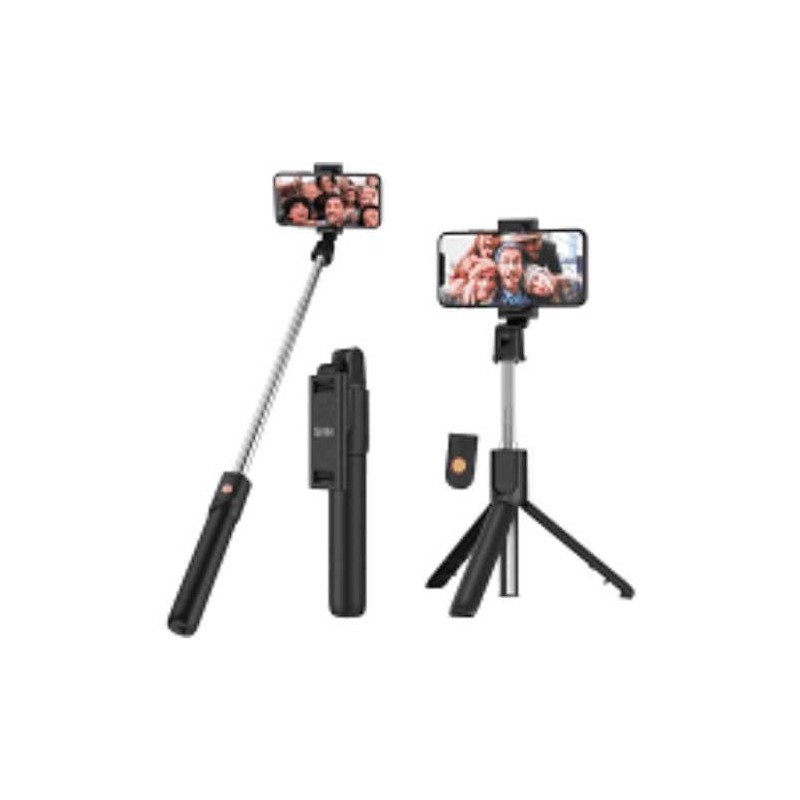 Bastone Selfie, 3 in 1 Bastone Selfie Bluetooth Treppiede Selfie Stick Estensibile Portatile con Telecomando Wireless Rimovibil