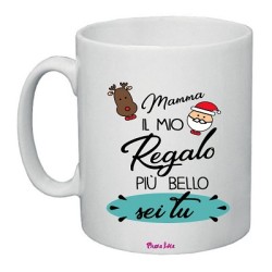 tazza in ceramica con dedica natalizia alla mamma