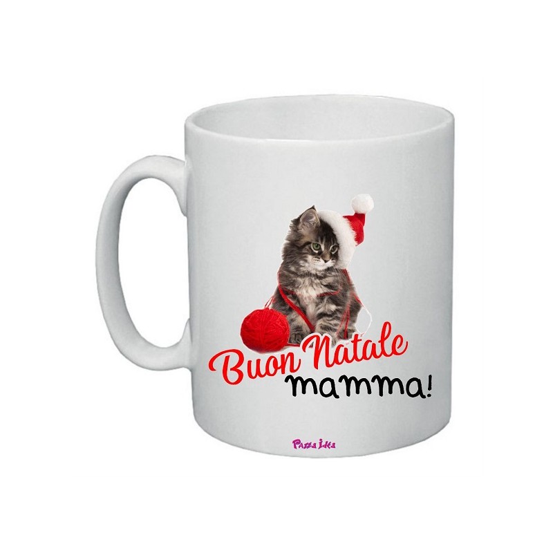 Tazza in ceramica con frase: buon natale mammaM 8x10