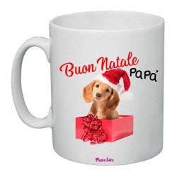 Tazza in ceramica con frase: buon natale papa'M 8x10