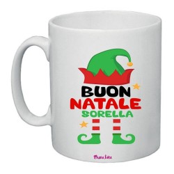 Tazza in ceramica con frase: buon natale sorellaM 8x10