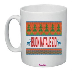 Tazza in ceramica con frase: buon natale zioM 8x10