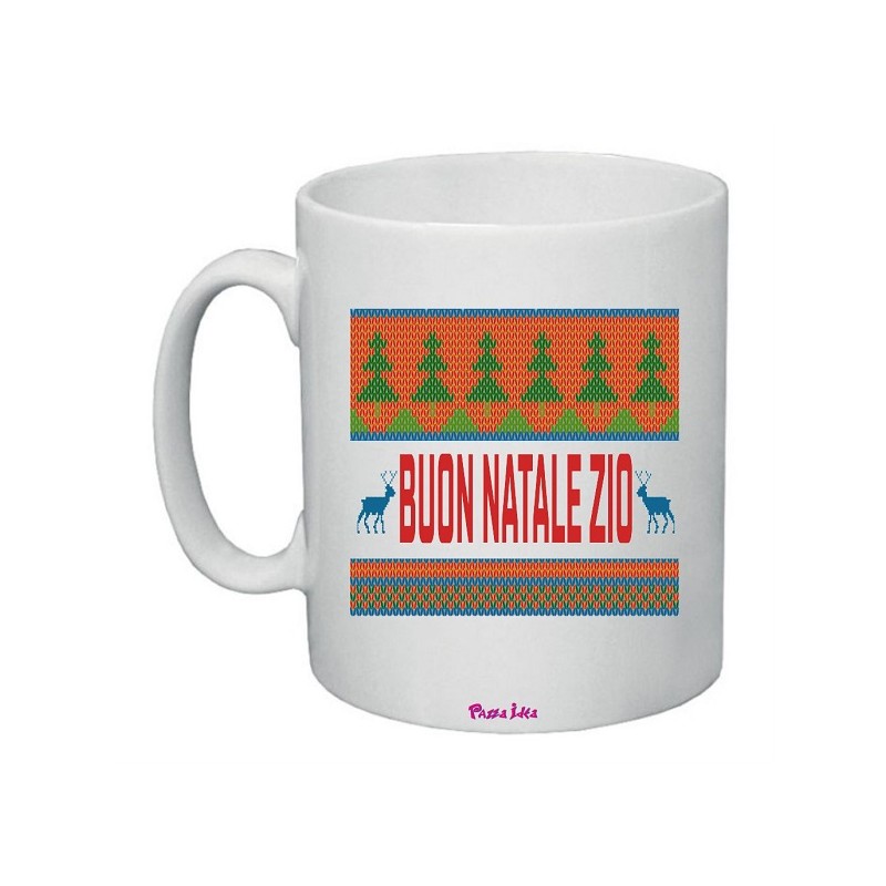 Tazza in ceramica con frase: buon natale zioM 8x10