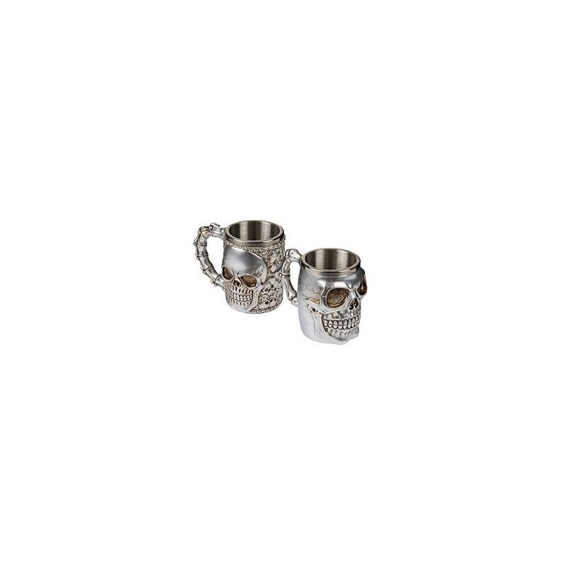 bicchiere tazza mug teschio argento