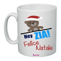 Tazza in ceramica con frase: hey zia felice nataleM 8x10