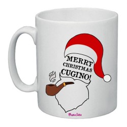 Tazza in ceramica con frase: merry christmas cuginoM 8x10