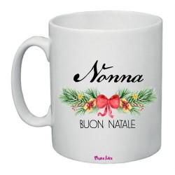 Tazza in ceramica con frase: nonna buon nataleM 8x10