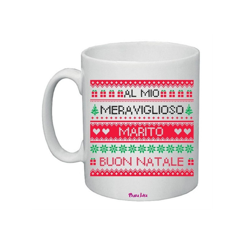 Tazza in ceramica con frase:al mio meraviglioso marito buon nataleM 8x10