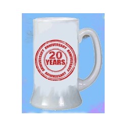 boccale birra compleanno 8x13cm 20 anni