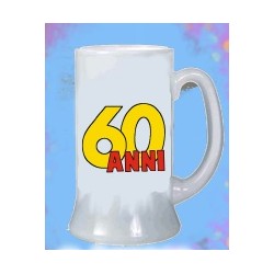 Boccale birra compleanno 8x13cm 60 anni