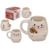 Tazza in ceramica con portabiscotti, Gatto 15 x 9 x 12 cm 300 ml