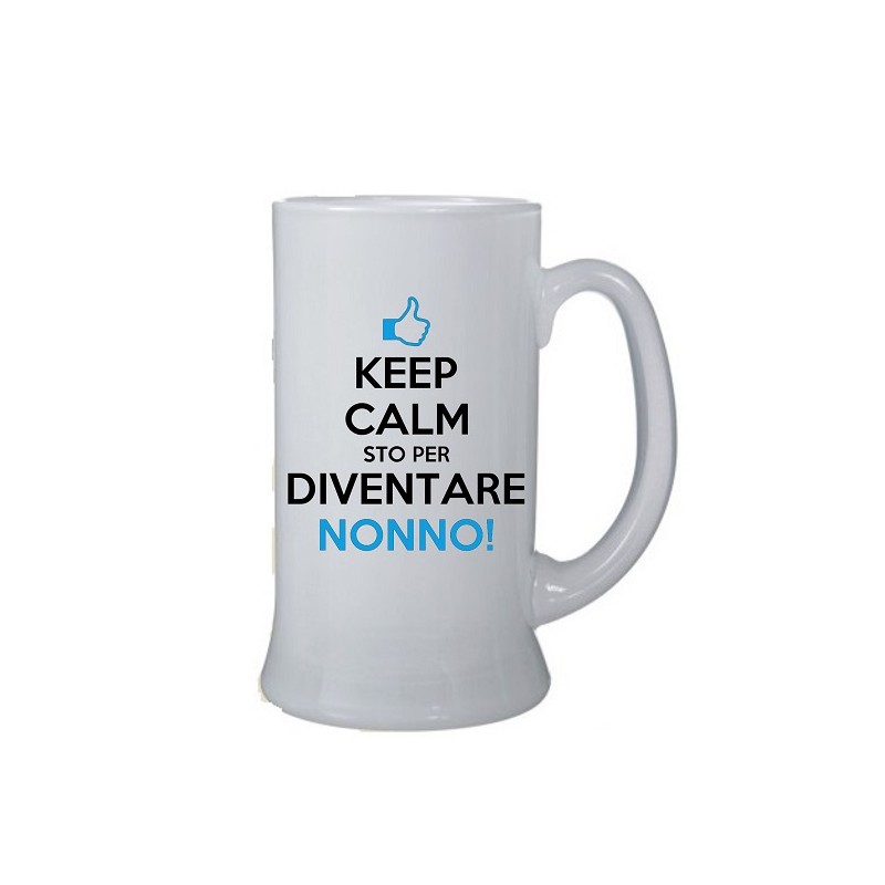 boccale in vetro keep calm sto per diventare nonno cl 500