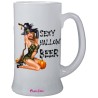 Boccale in vetro ml 500 con stampa sexy halloween beer