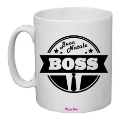 tazza in ceramica con scritta natalizia al boss