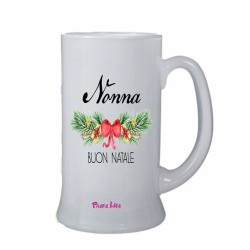 Boccale vetro con frase: nonna buon nataleM 15x8