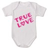 body bianco bambina con scritta rosa true love