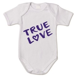 body bianco bambino con scritta true love