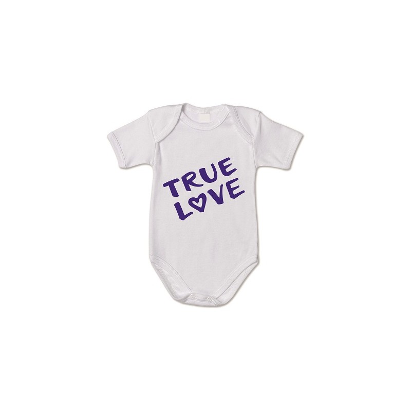 body bianco bambino con scritta true love