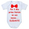 Body primi mesi personalizzato per il mio primo natale mi son messo elegante