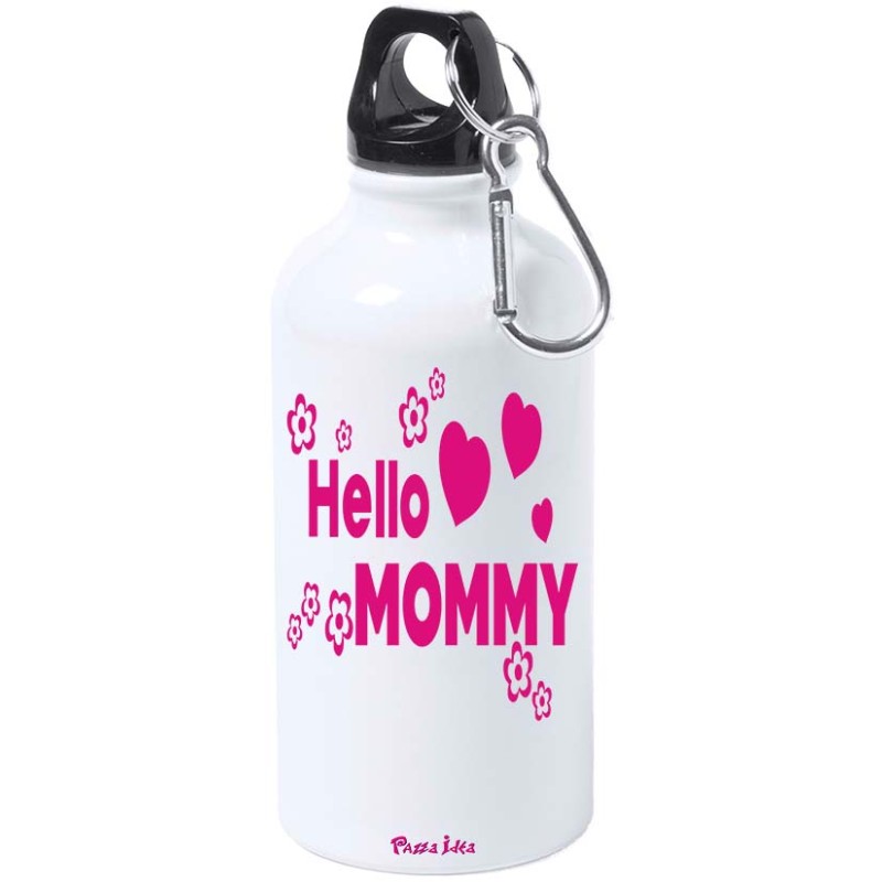 Borraccia in alluminio 750 ml con stampa hello mommy festa della mamma