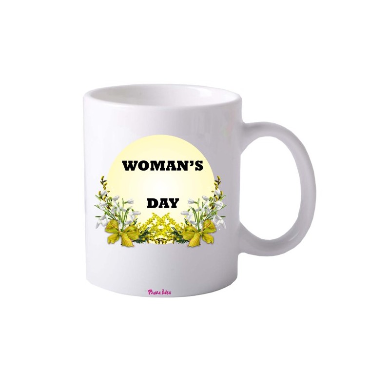 Tazza in ceramica con stampa woman's day festa della donna