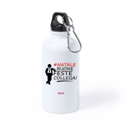 borraccia in alluminio 750 ml natale con dedica al collega