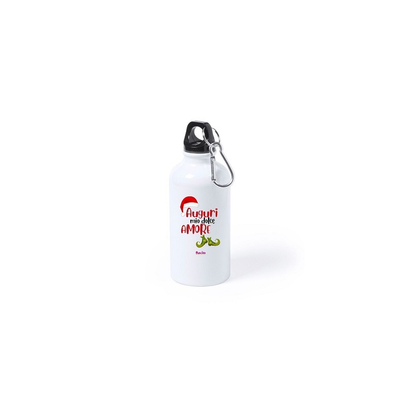 borraccia in alluminio 750 ml natale con dedica al mio dolce amore