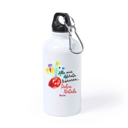 borraccia in alluminio 750 ml natale con dedica alla bisnonna