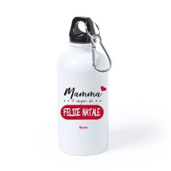 borraccia in alluminio 750 ml natale con dedica alla mamma