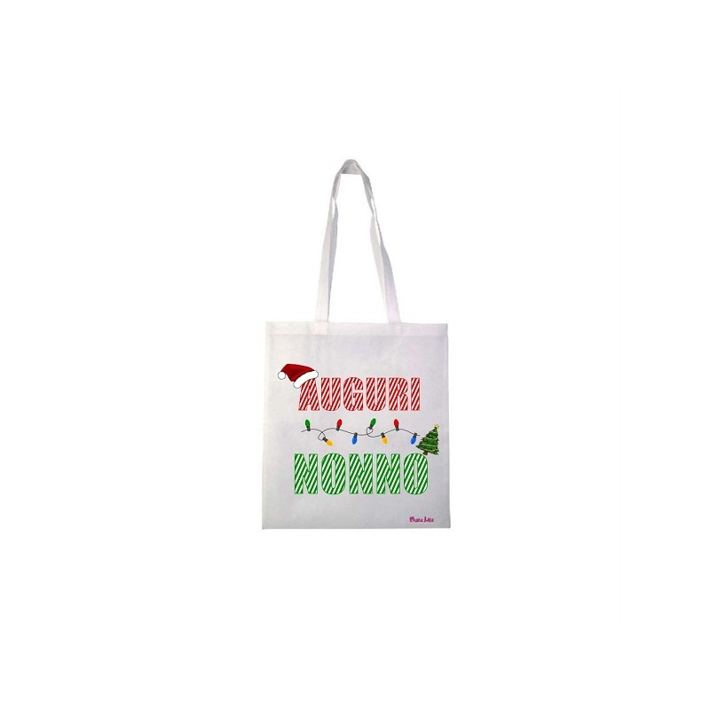 Borsa in poliestere con frase: auguri nonnoM 36x40