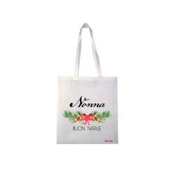 Borsa in poliestere con frase: nonna buon nataleM 36x40