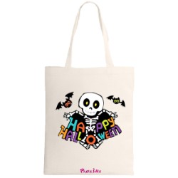 Borsa shopping con stampa happy halloween