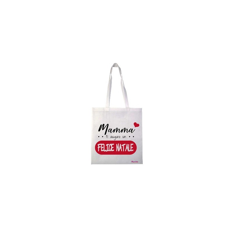 borsa shopping in poliestere mamma buon Natale cm 40x37