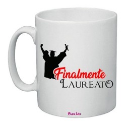 tazza in ceramica laurea con scritta finalmente laureato