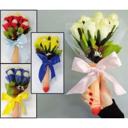 bouquet musicale colori assortiti con 6 piselli in gomma fluorescenti