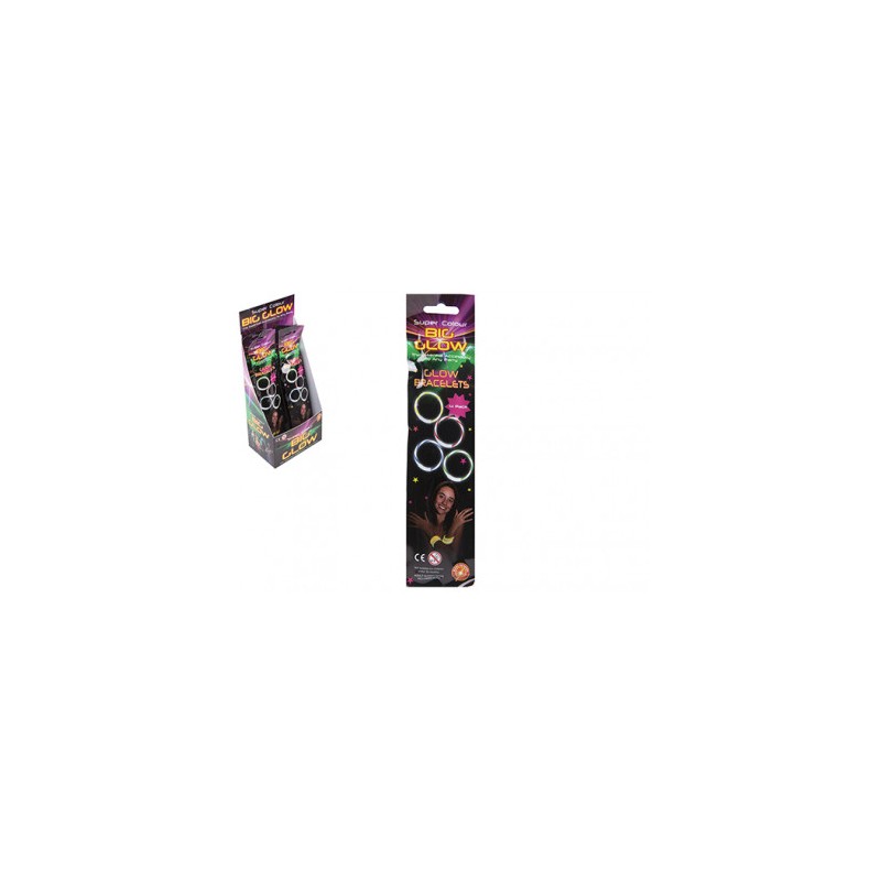 braccialetti big glow super color blister da 4 pezzi