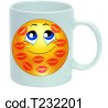 Tazza in ceramica mug smile kiss kiss cm 8x10