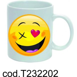 Tazza in ceramica mug smile love cm 8x10