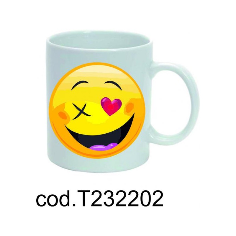 Tazza in ceramica mug smile love cm 8x10