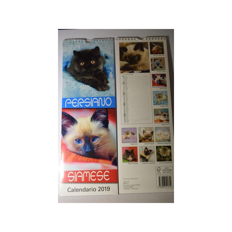 calendari gatti persiano siamese cm 44x14,5