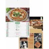 kit 100 calendario pizza mensile 12 fogli con testata termosaldata, festività internazionali personalizzato con stampa adesiva