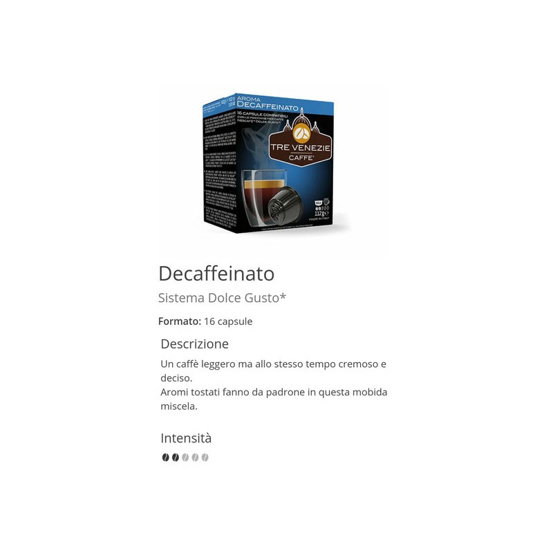 capasule conf. 16 pz decaffeinato compatibile dolcegusto