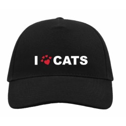 CAPPELLINO CON VISIERA I LOVE CATS