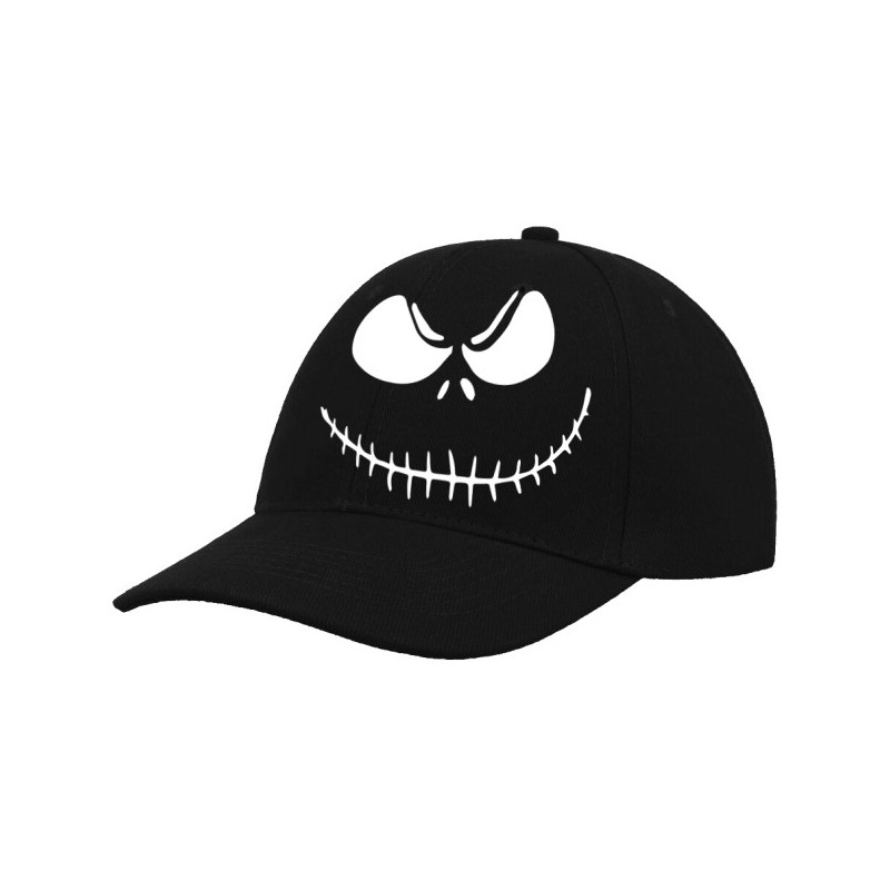 Cappellino nero halloween con stampa smile