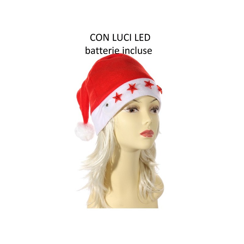 Cappello babbo natale con luci