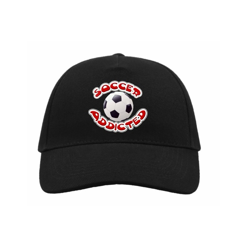 cappello cappellino visiera  scritta soccer addicted