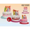 Cappello in peluche con 8 candele, Happy Birthday, ca. 23 x 30 cm, 4 ass., 288/PALEAN 4029811183142