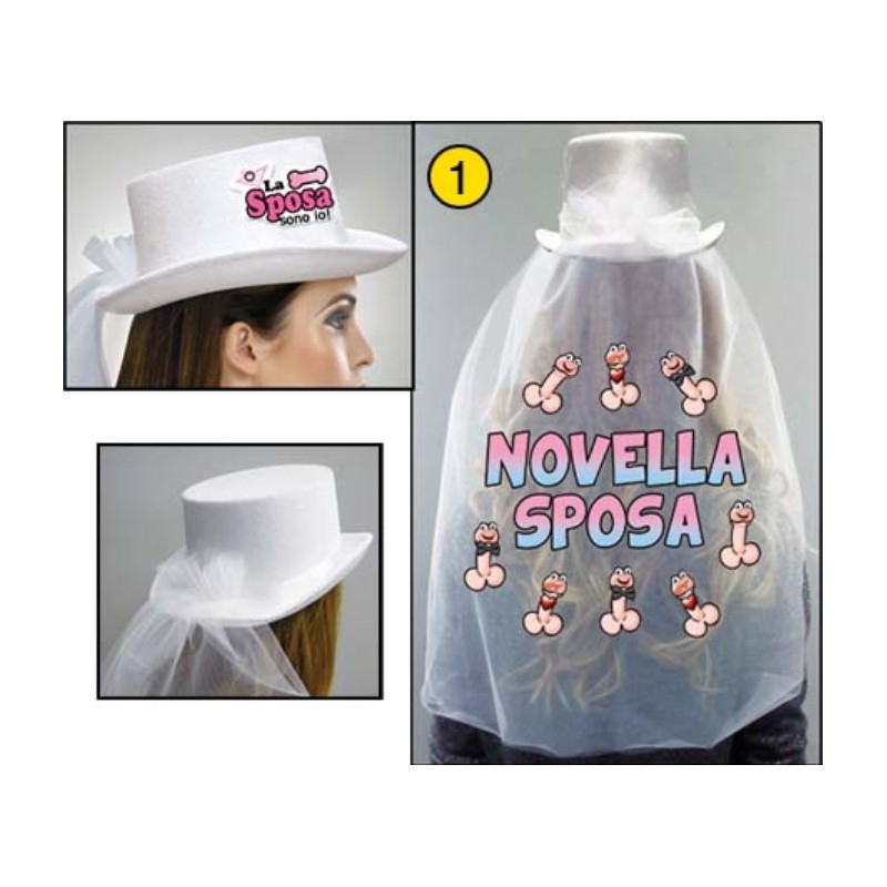 cappello sposa con velo