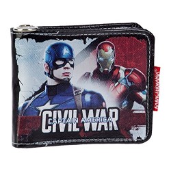 captain america portafoglio zip civil war 11 x 12 x 1,5 cm