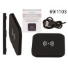 Caricatore wireless nero con cavo USB micro, ca. 9  x 9 cm, cavo incl.,